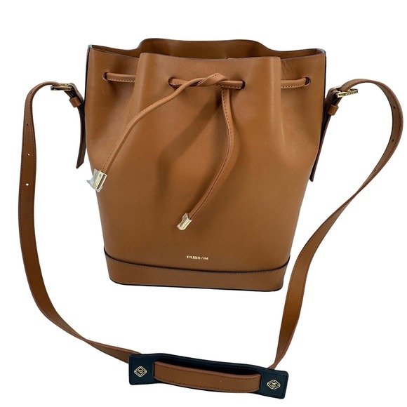 Paris / 64 Handbags - PARIS/64 Always Caramel Bucket Bag Cognac Brown Leather Drawstring Spain Luxury